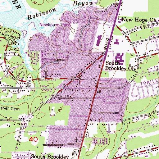 Topographic Map of Log Cabin Trailer Court, AL