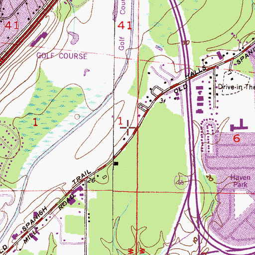 Topographic Map of Halls Mill Industrial Park, AL