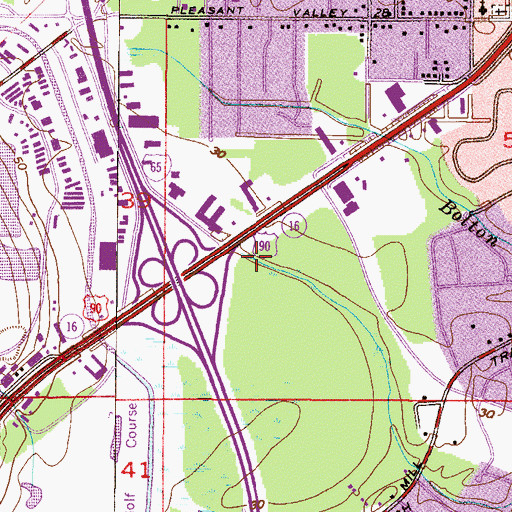 Topographic Map of McGowin Park Business Park, AL