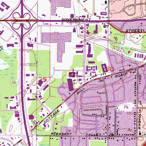 Topographic Map of Office Mall North, AL