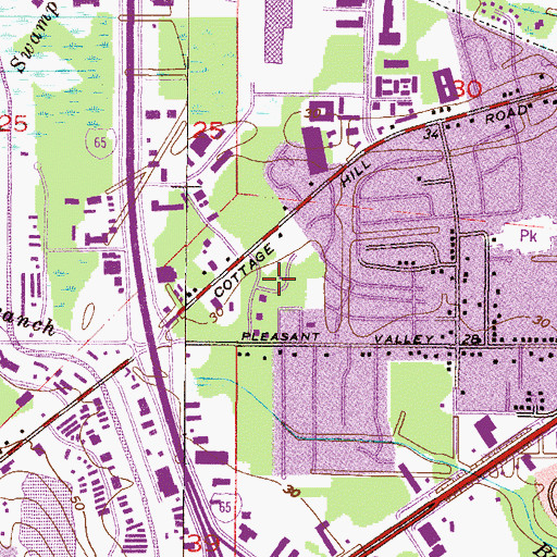 Topographic Map of Bel Air Executive Park, AL