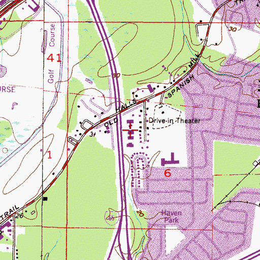 Topographic Map of Lamar Interstate Park, AL