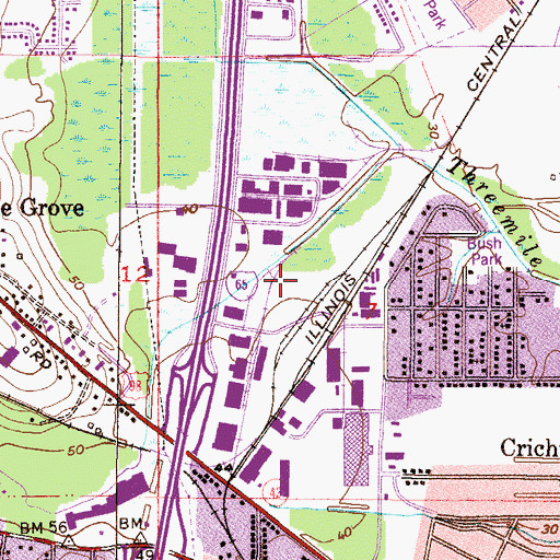 Topographic Map of Central Business Park, AL
