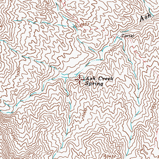 Topographic Map of Ash Creek Spring, AZ