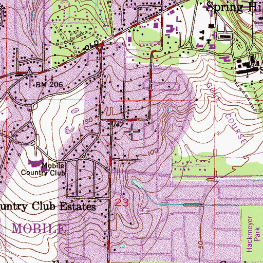 Topographic Map of Holland Office Park, AL
