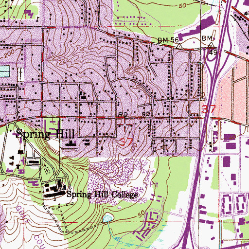 Topographic Map of Wilmer Hall Childrens Home, AL