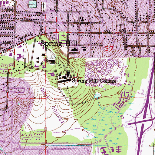 Topographic Map of Jesuit Cemetery, AL