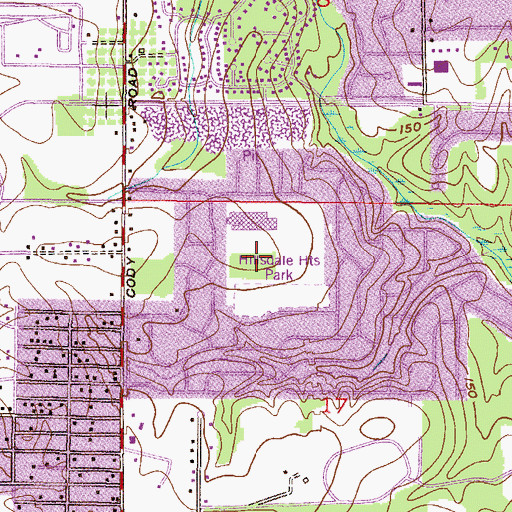 Topographic Map of Hillsdale Community Center, AL