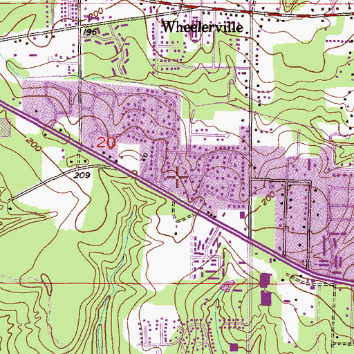 Topographic Map of Airport Providence Joint Venture Office Park, AL