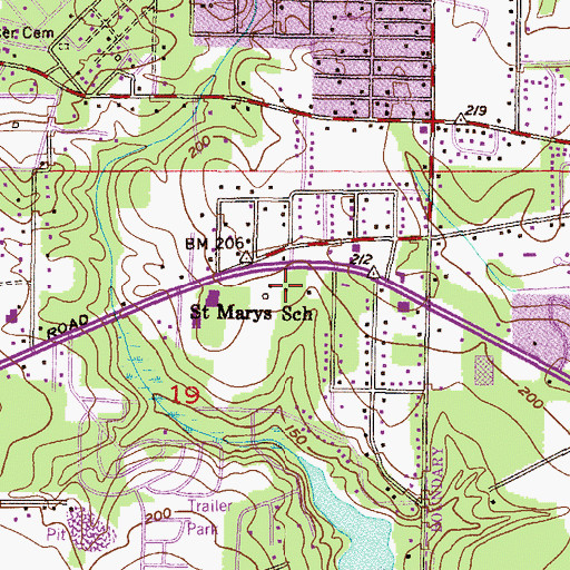 Topographic Map of Airport Commercial Park, AL