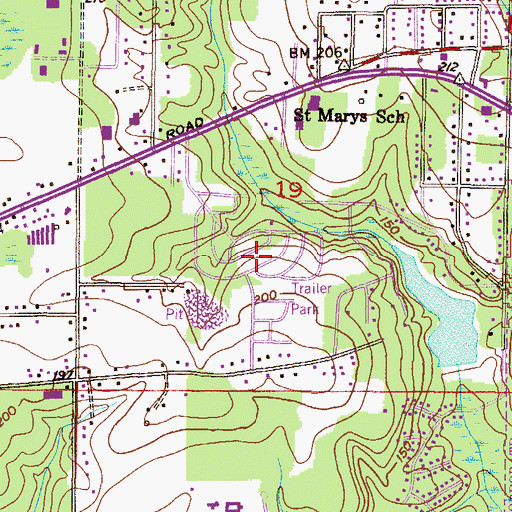 Topographic Map of Pleasanton Hills Trailer Park, AL