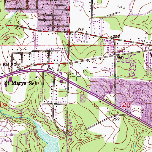 Topographic Map of Airport Boulevard Heights Commercial Park, AL