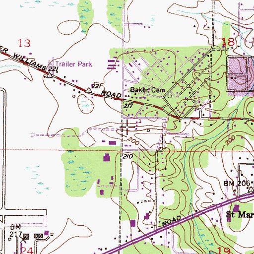 Topographic Map of Mobile West Commercial Park, AL