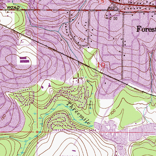 Topographic Map of Alpine Commercial Park, AL