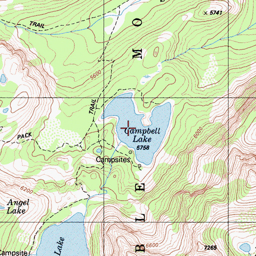 Topographic Map of Campbell Lake, CA