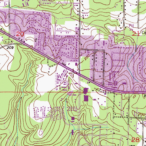 Topographic Map of Hillcrest Executive Plaza, AL