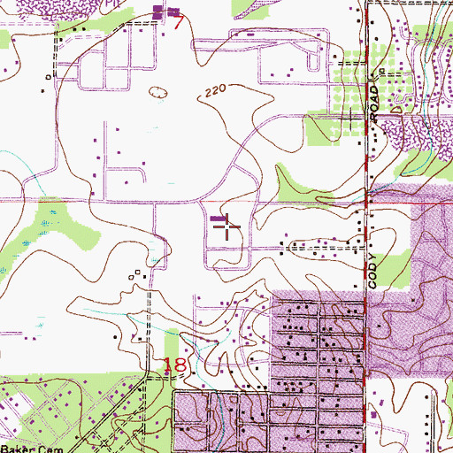 Topographic Map of Zeigler Airport Commercial Park, AL