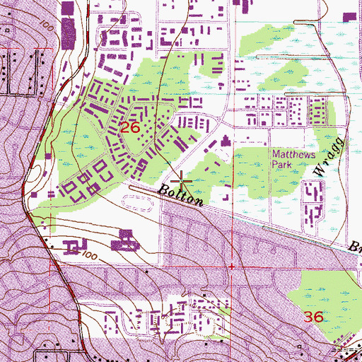 Topographic Map of Downtowner Corporate Center, AL