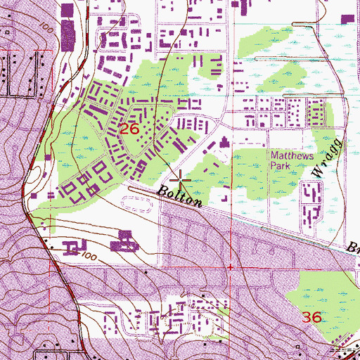 Topographic Map of Downtowner Commercial Park, AL