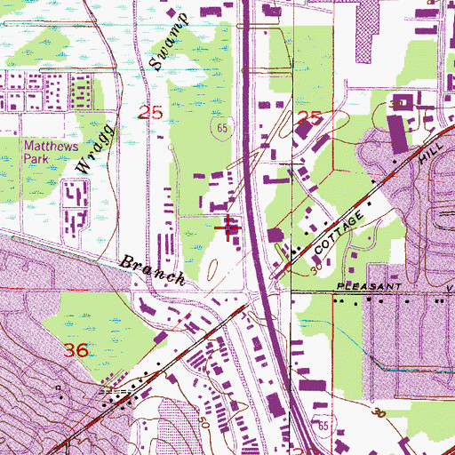 Topographic Map of Key Street Commercial Park, AL