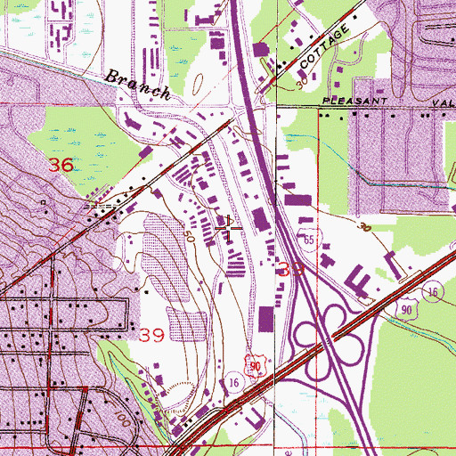 Topographic Map of Lakeside Commercial Park, AL