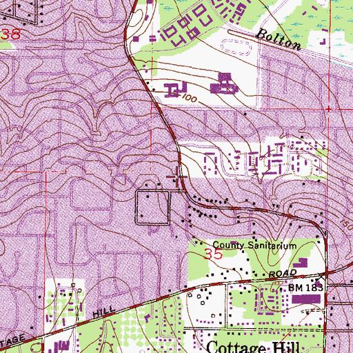 Topographic Map of Azalea Commercial Park West, AL