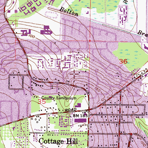 Topographic Map of Azalea Road Executive Park, AL