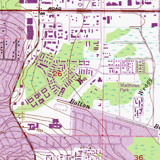 Topographic Map of Downtowner Executive Center, AL