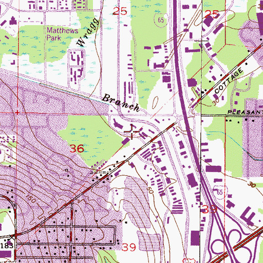 Topographic Map of Montlimar Commercial Park, AL