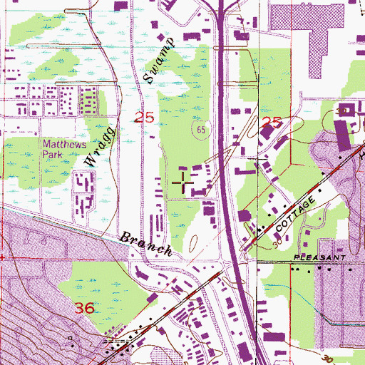 Topographic Map of Montlimar Commercial Park East, AL