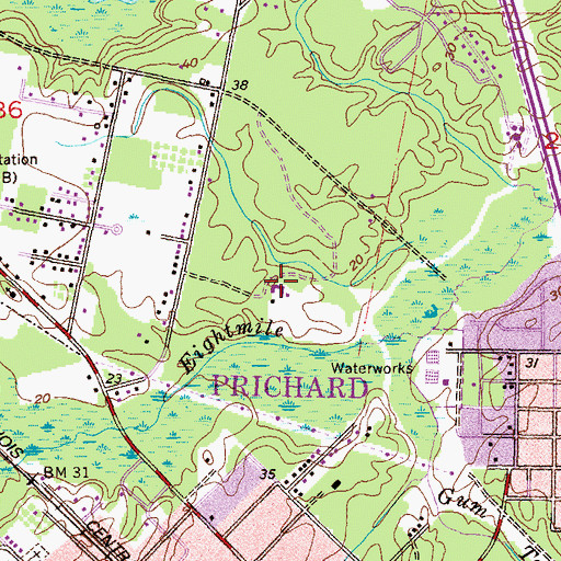 Topographic Map of Home of Grace for Women, AL