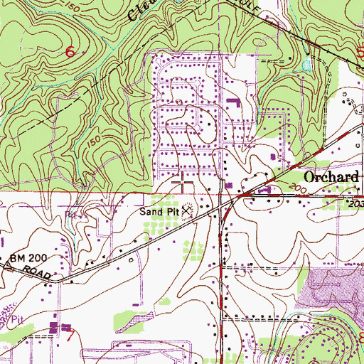Topographic Map of Camelia Trace Mobile Home Park, AL