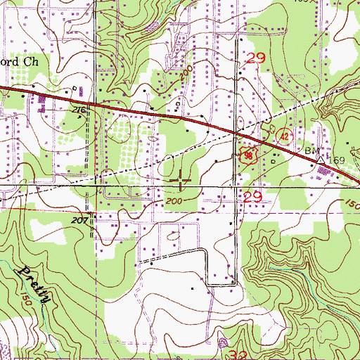 Topographic Map of Rebecca Hills Trailer Park, AL
