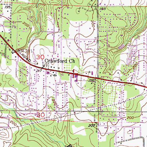 Topographic Map of Carlsen Commercial Complex, AL