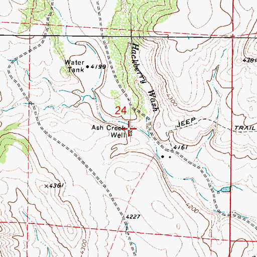 Topographic Map of Ash Creek Well, AZ