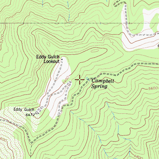 Topographic Map of Campbell Spring, CA