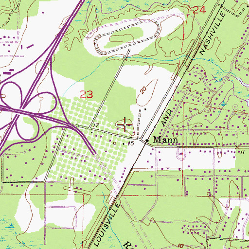 Topographic Map of Whisper Oaks Trailer Park, AL