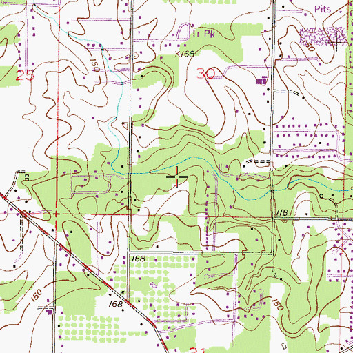 Topographic Map of Woodland Oaks Mobile Home Park, AL