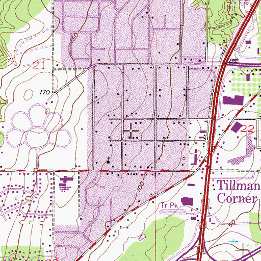 Topographic Map of Nix Trailer Park, AL