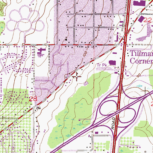 Topographic Map of White Oak Mobile Home Park, AL