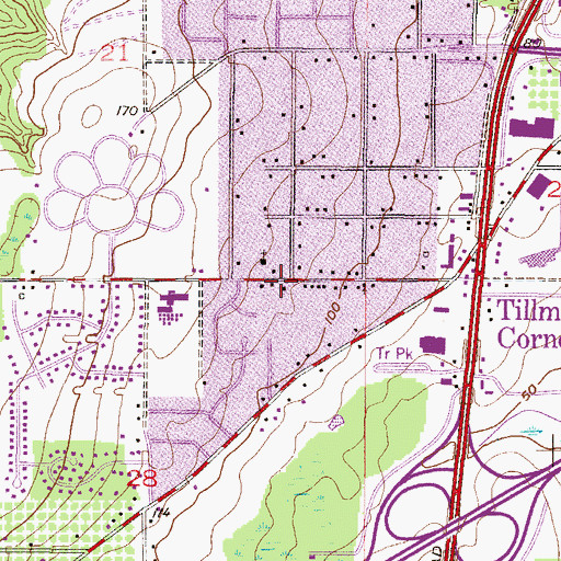 Topographic Map of Dees Commercial Park, AL