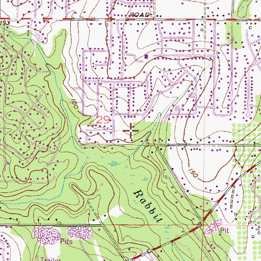 Topographic Map of Bill Herod Trailer Park, AL