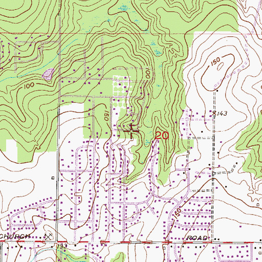Topographic Map of Wilmer Oaks Trailer Park, AL