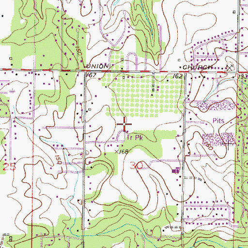 Topographic Map of Gunn Place Trailer Park, AL