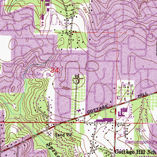 Topographic Map of Ahepa 310 V Senior Citizen Housing, AL