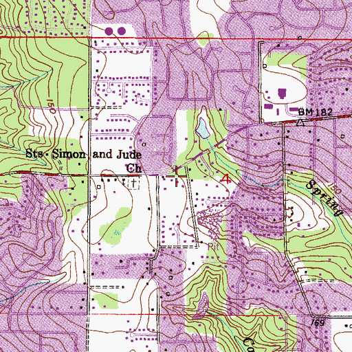 Topographic Map of Charleston Square Office Park, AL