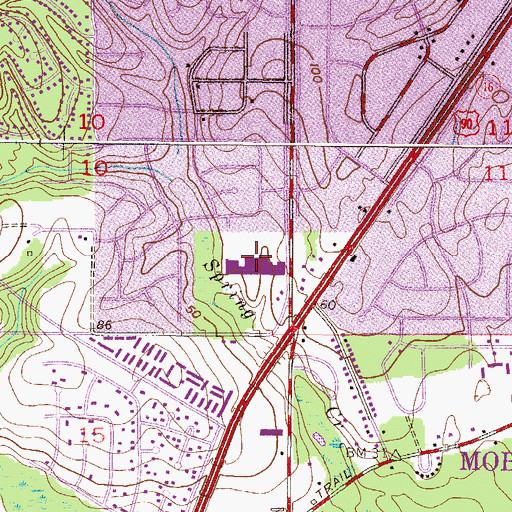 Topographic Map of Athena Place Shopping Center, AL
