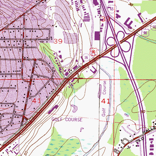 Topographic Map of Skyline Center Office Park, AL