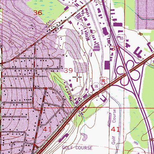 Topographic Map of Lakeside Commercial Park West, AL