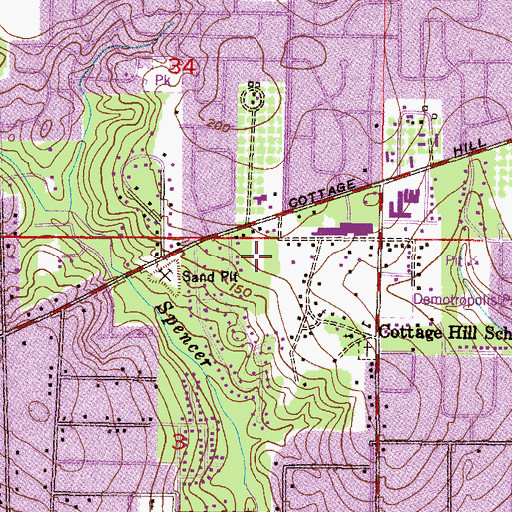 Topographic Map of Ahepa 300 Senior Citizen Housing, AL